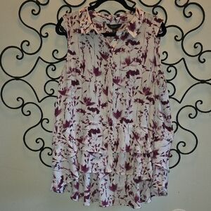 Simply Vera Vera Wang Purple Floral Sleeveless Top